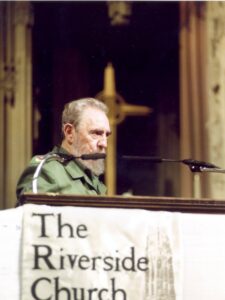 President Castro speaking at Riverside Church in 2000